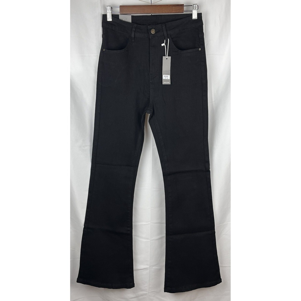 NWT‎ KDF Fashion Black Charcoal High Waisted Flare Jeans Women's 8 Y2K Revival